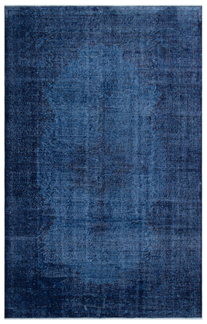 Blue Over Dyed Vintage Rug 6'0'' x 9'7'' ft 184 x 292 cm