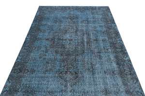 Blue Over Dyed Vintage Rug 4'11'' x 8'7'' ft 150 x 262 cm