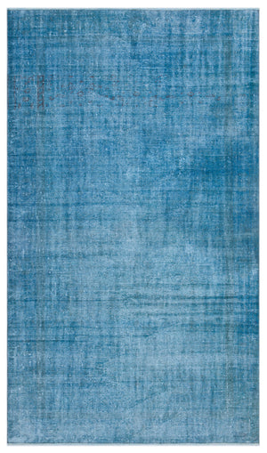 Blue Over Dyed Vintage Rug 5'1'' x 8'10'' ft 155 x 270 cm