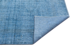 Blue Over Dyed Vintage Rug 5'1'' x 8'10'' ft 155 x 270 cm