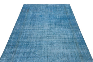 Blue Over Dyed Vintage Rug 5'1'' x 8'10'' ft 155 x 270 cm