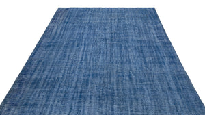 Blue Over Dyed Vintage Rug 6'5'' x 10'6'' ft 195 x 321 cm