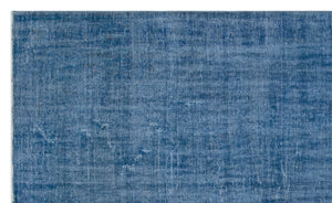 Blue Over Dyed Vintage Rug 6'5'' x 10'6'' ft 195 x 321 cm