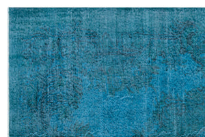 Turquoise Over Dyed Vintage Rug 6'0'' x 9'1'' ft 183 x 277 cm