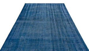 Blue Over Dyed Vintage Rug 6'1'' x 9'10'' ft 185 x 299 cm