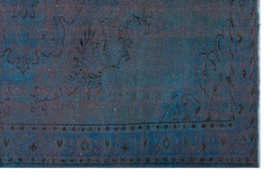 Blue Over Dyed Vintage Rug 6'3'' x 9'6'' ft 190 x 290 cm