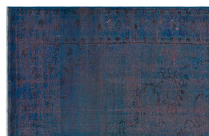Blue Over Dyed Vintage Rug 6'3'' x 9'6'' ft 190 x 290 cm