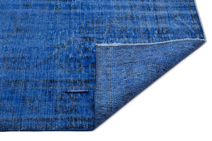 Blue Over Dyed Vintage Rug 5'7'' x 9'7'' ft 170 x 292 cm
