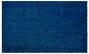 Blue Over Dyed Vintage Rug 5'6'' x 8'12'' ft 168 x 274 cm
