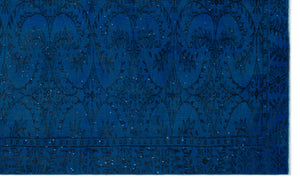 Blue Over Dyed Vintage Rug 5'6'' x 8'12'' ft 168 x 274 cm