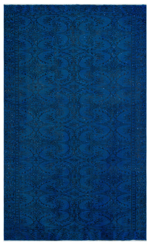 Blue Over Dyed Vintage Rug 5'6'' x 8'12'' ft 168 x 274 cm