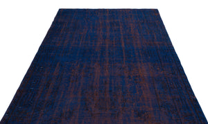 Blue Over Dyed Vintage Rug 5'9'' x 9'5'' ft 176 x 286 cm