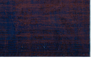 Blue Over Dyed Vintage Rug 5'9'' x 9'5'' ft 176 x 286 cm