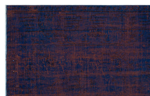 Blue Over Dyed Vintage Rug 5'9'' x 9'5'' ft 176 x 286 cm