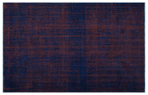 Blue Over Dyed Vintage Rug 5'9'' x 9'5'' ft 176 x 286 cm