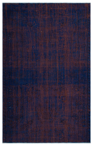 Blue Over Dyed Vintage Rug 5'9'' x 9'5'' ft 176 x 286 cm
