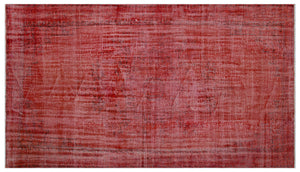 Red Over Dyed Vintage Rug 5'3'' x 9'3'' ft 159 x 282 cm
