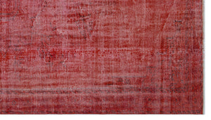 Red Over Dyed Vintage Rug 5'3'' x 9'3'' ft 159 x 282 cm