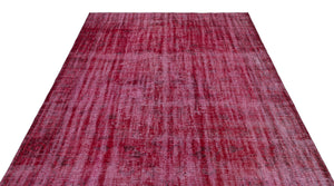 Red Over Dyed Vintage Rug 6'0'' x 9'1'' ft 183 x 277 cm