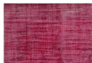Red Over Dyed Vintage Rug 6'0'' x 9'1'' ft 183 x 277 cm