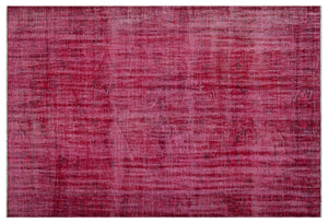 Red Over Dyed Vintage Rug 6'0'' x 9'1'' ft 183 x 277 cm