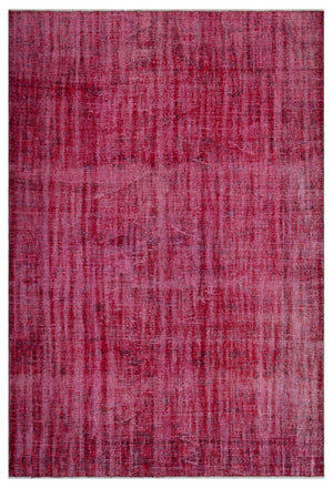 Red Over Dyed Vintage Rug 6'0'' x 9'1'' ft 183 x 277 cm