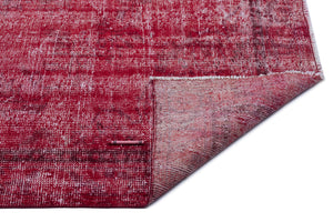 Red Over Dyed Vintage Rug 5'2'' x 8'5'' ft 158 x 257 cm