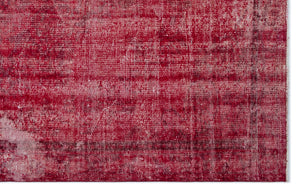 Red Over Dyed Vintage Rug 5'2'' x 8'5'' ft 158 x 257 cm