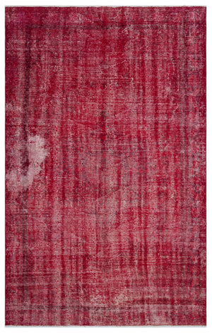 Red Over Dyed Vintage Rug 5'2'' x 8'5'' ft 158 x 257 cm