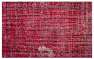 Red Over Dyed Vintage Rug 5'2'' x 8'5'' ft 158 x 257 cm