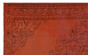 Orange Over Dyed Vintage Rug 5'1'' x 8'5'' ft 156 x 256 cm