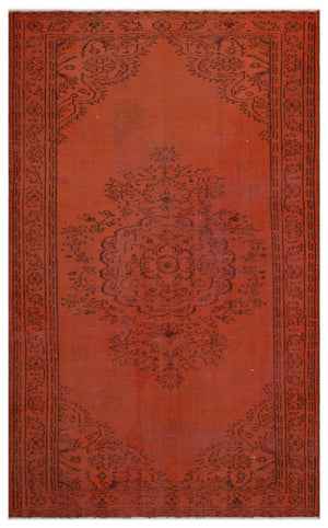 Orange Over Dyed Vintage Rug 5'1'' x 8'5'' ft 156 x 256 cm