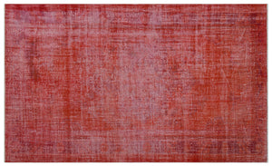 Red Over Dyed Vintage Rug 5'9'' x 9'2'' ft 176 x 279 cm