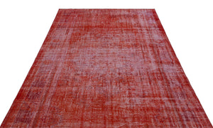 Red Over Dyed Vintage Rug 5'9'' x 9'2'' ft 176 x 279 cm