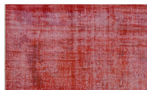 Red Over Dyed Vintage Rug 5'9'' x 9'2'' ft 176 x 279 cm