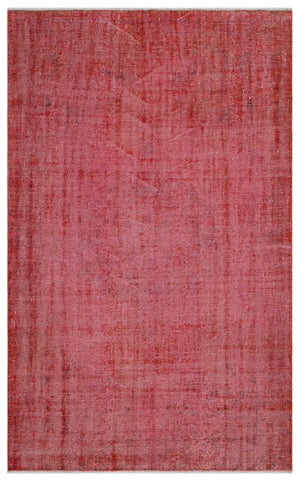 Red Over Dyed Vintage Rug 4'12'' x 7'12'' ft 152 x 243 cm