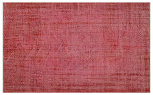 Red Over Dyed Vintage Rug 4'12'' x 7'12'' ft 152 x 243 cm