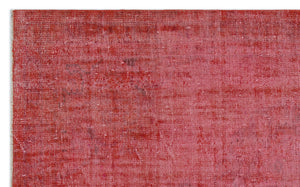 Red Over Dyed Vintage Rug 4'12'' x 7'12'' ft 152 x 243 cm