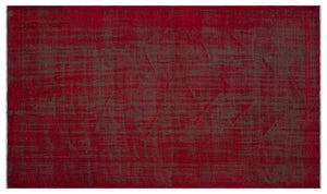 Red Over Dyed Vintage Rug 5'6'' x 9'7'' ft 167 x 292 cm