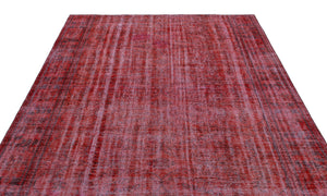 Red Over Dyed Vintage Rug 6'4'' x 9'2'' ft 192 x 280 cm