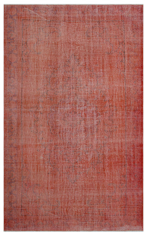 Orange Over Dyed Vintage Rug 6'2'' x 9'12'' ft 187 x 304 cm