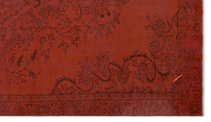 Orange Over Dyed Vintage Rug 5'3'' x 9'2'' ft 160 x 280 cm
