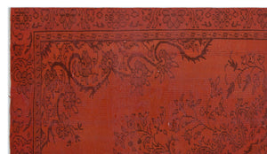 Orange Over Dyed Vintage Rug 5'3'' x 9'2'' ft 160 x 280 cm