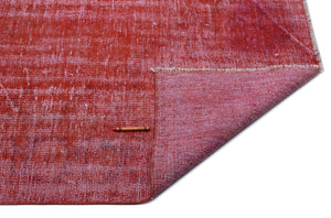Red Over Dyed Vintage Rug 5'11'' x 9'3'' ft 180 x 283 cm