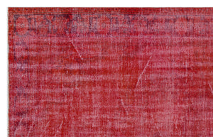 Red Over Dyed Vintage Rug 5'11'' x 9'3'' ft 180 x 283 cm