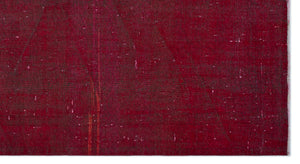Red Over Dyed Vintage Rug 5'2'' x 9'4'' ft 158 x 285 cm