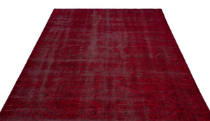 Red Over Dyed Vintage Rug 6'0'' x 9'10'' ft 183 x 300 cm