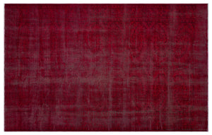 Red Over Dyed Vintage Rug 6'0'' x 9'10'' ft 183 x 300 cm