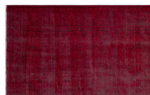 Red Over Dyed Vintage Rug 6'0'' x 9'10'' ft 183 x 300 cm