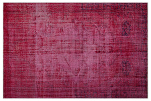 Red Over Dyed Vintage Rug 6'4'' x 9'7'' ft 193 x 292 cm